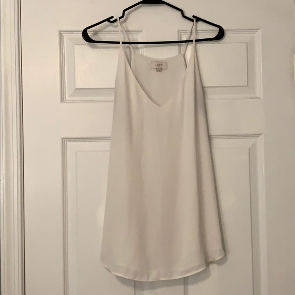 Loft V Neck Spaghetti Strap Sheer Tank Top